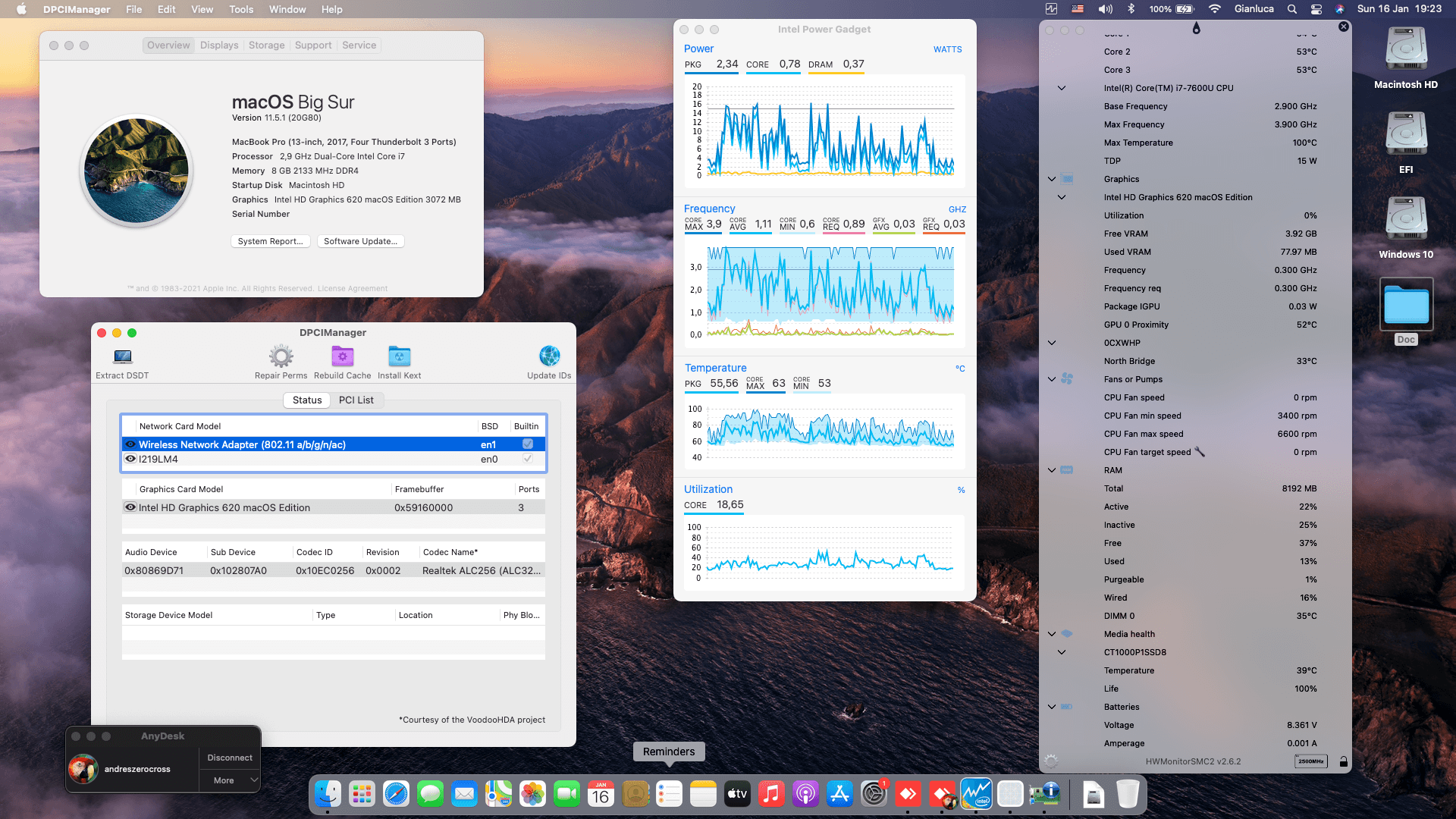 Success Hackintosh macOS Big Sur 11.5.1 Build 20G80 in Dell Latitude E7480